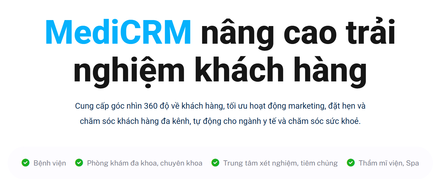 MediCRM - Giải pháp CRM dành riêng cho y tế và chăm sóc sức khoẻ